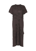 A product shot of the HAAT KYO CHIJIMI CUT LOOP dress in dark brown (45).
