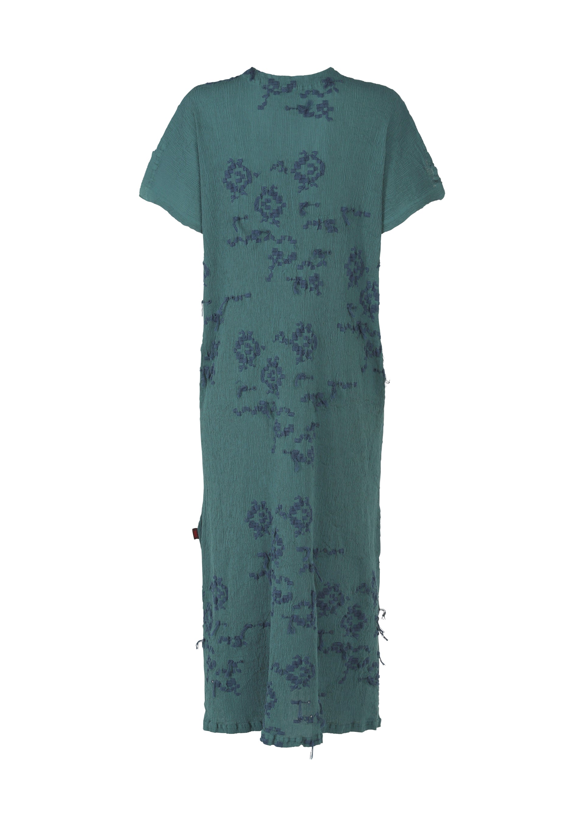 A detail shot of the HAAT KYO CHIJIMI CUT LOOP dress.