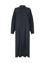 A product shot of the HAAT PINTUCKING dress in charcoal (14).