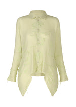 A product shot of the HAAT KYO CHIJIMI CUT LOOP shirt in pale yellow (50).