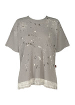 A product shot of the HAAT KYO CHIJIMI FRIKAKE shirt in grey.