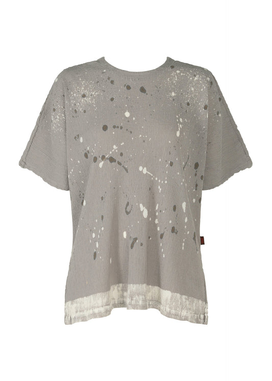 A product shot of the HAAT KYO CHIJIMI FRIKAKE shirt in grey.