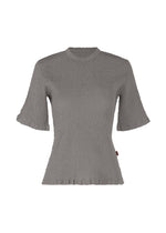 A product shot of the HAAT KYO CHIJIMI AUGUST shirt in grey (12).