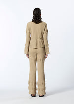 KYO CHIJIMI HORIZONTAL STRIPE Cardigan Khaki