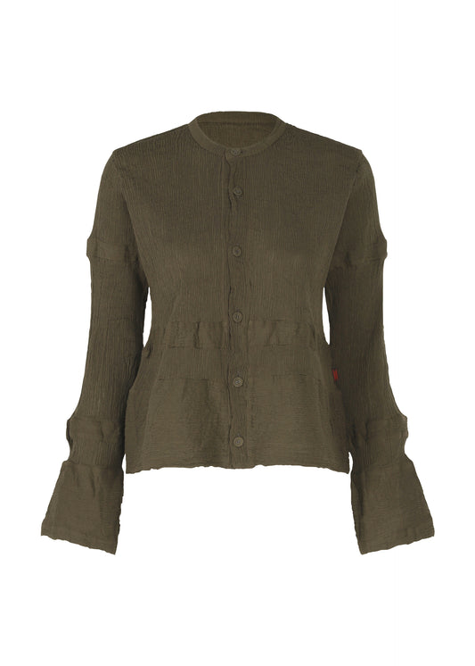 KYO CHIJIMI HORIZONTAL STRIPE Cardigan Khaki