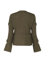 KYO CHIJIMI HORIZONTAL STRIPE Cardigan Khaki