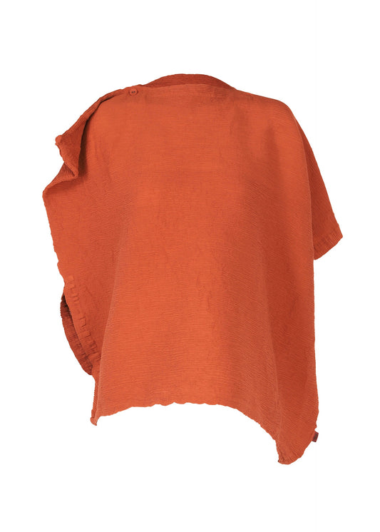 A product shot of the HAAT KYO CHIJIMI SEPTEMBER tunic in reddish brown (43).