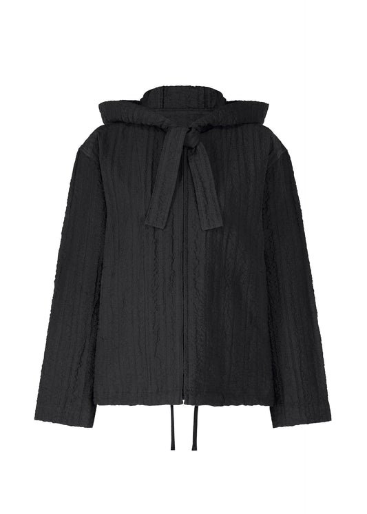 A product shot of the HAAT RASCHEL ASSEMBLY cardigan in black (15).