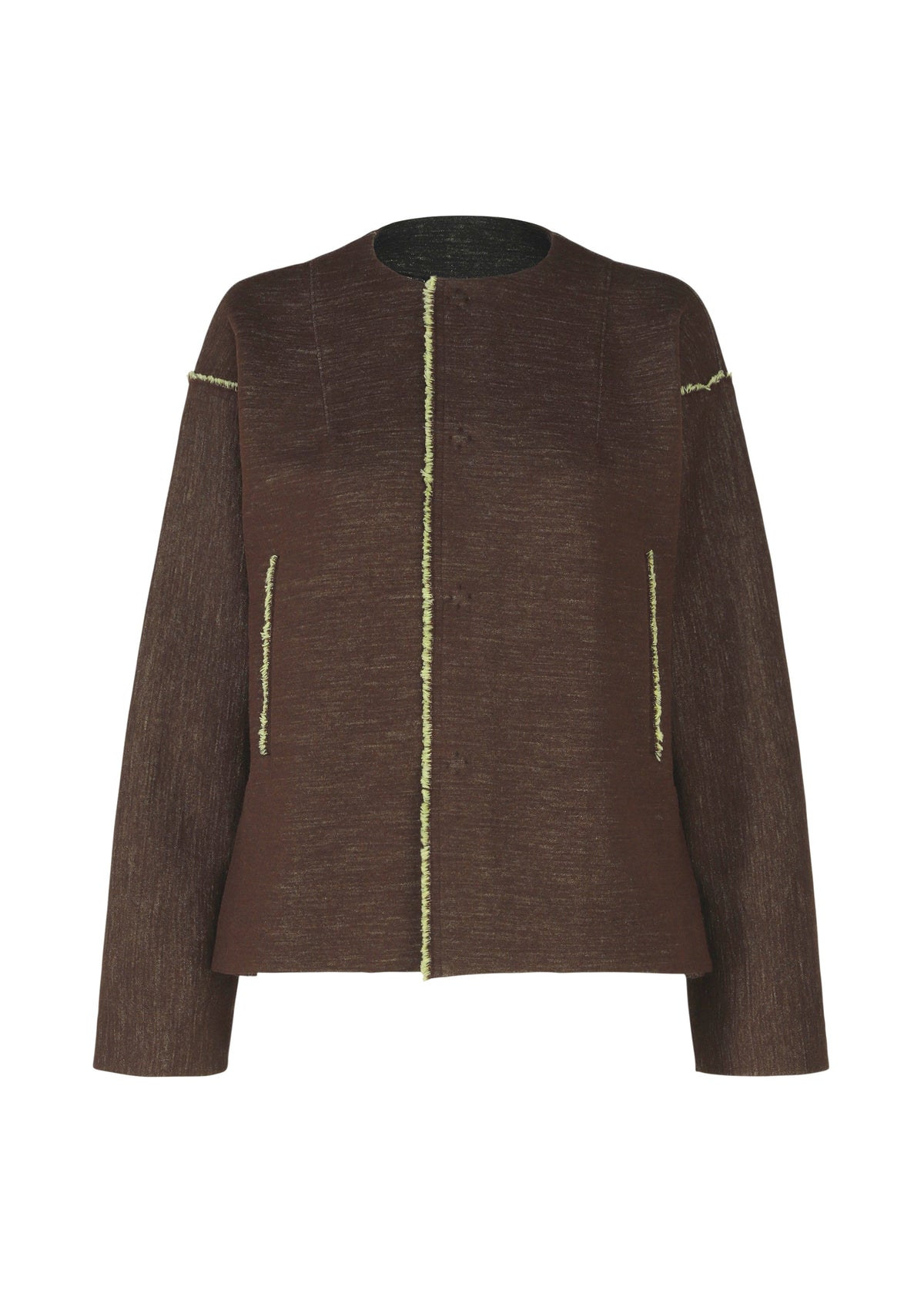 A product shot of the HAAT EDGE LINE cardigan in brown (44).