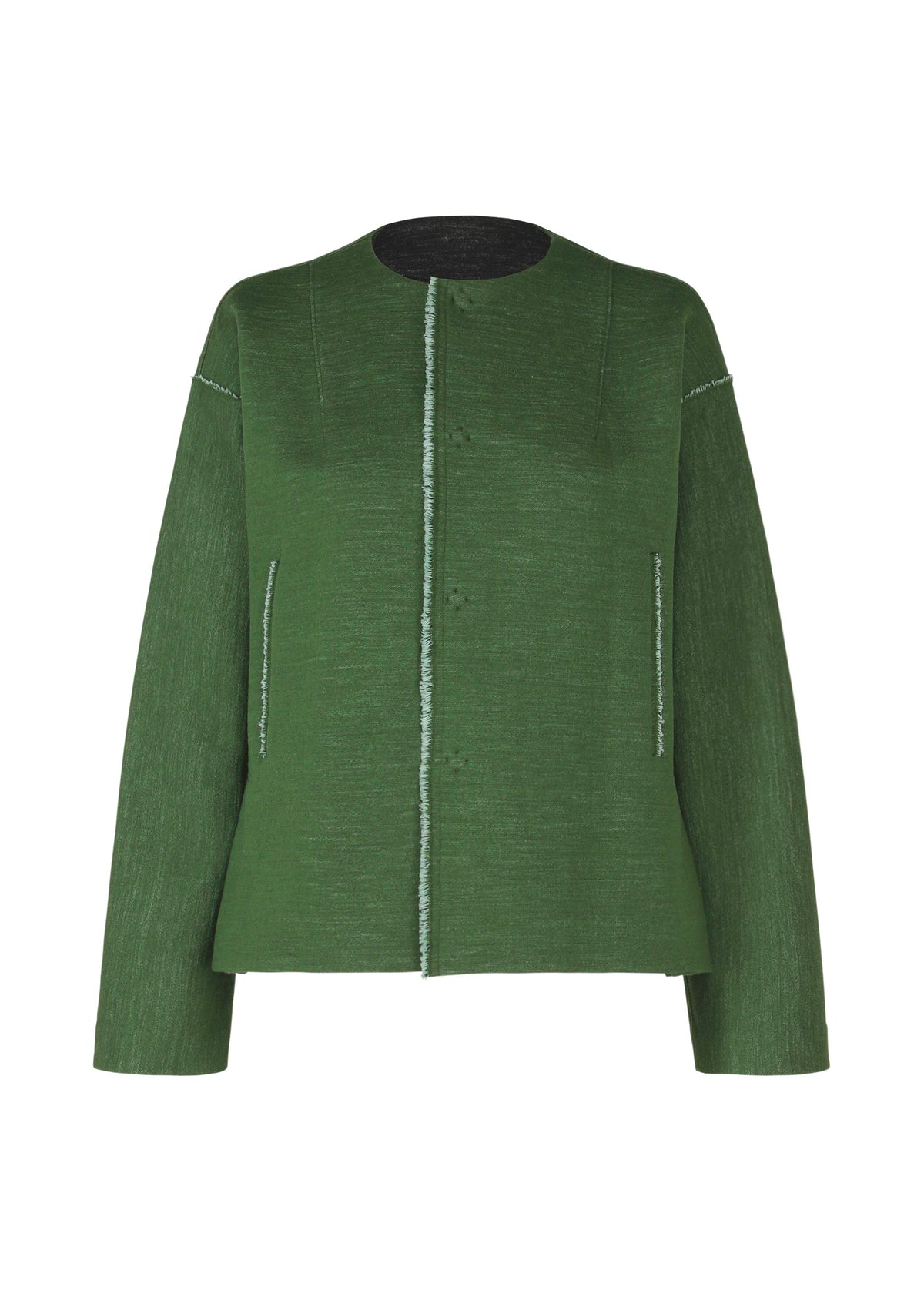A product shot of the HAAT EDGE LINE cardigan in green (62).