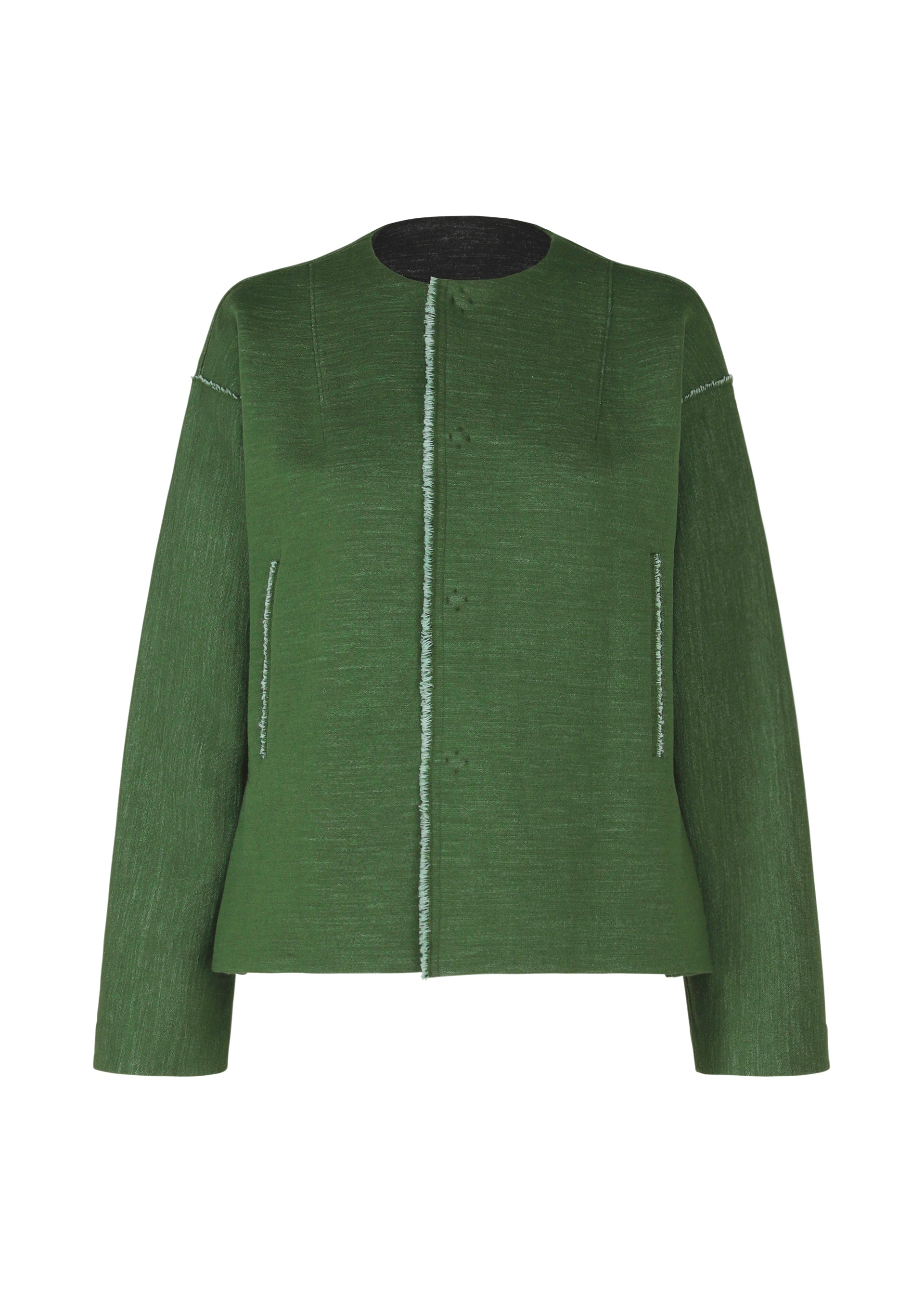 A product shot of the HAAT EDGE LINE cardigan in green (62).