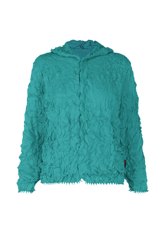 A product shot of the HAAT KUMO SHIBORI KNIT clothing in turquoise (74).