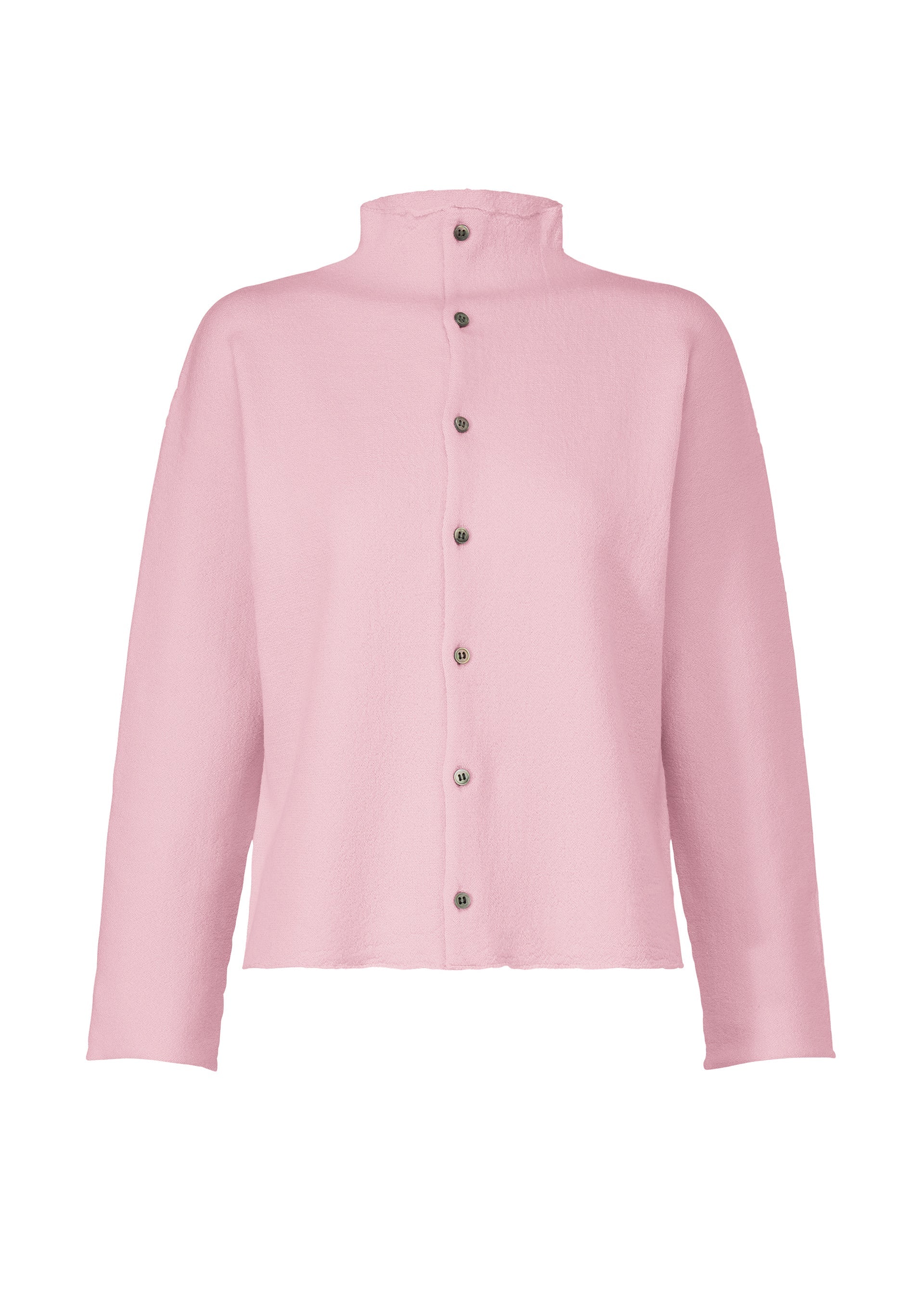 A product shot of the HAAT WOOL SEAMLESS cardigan in pale pink (21).