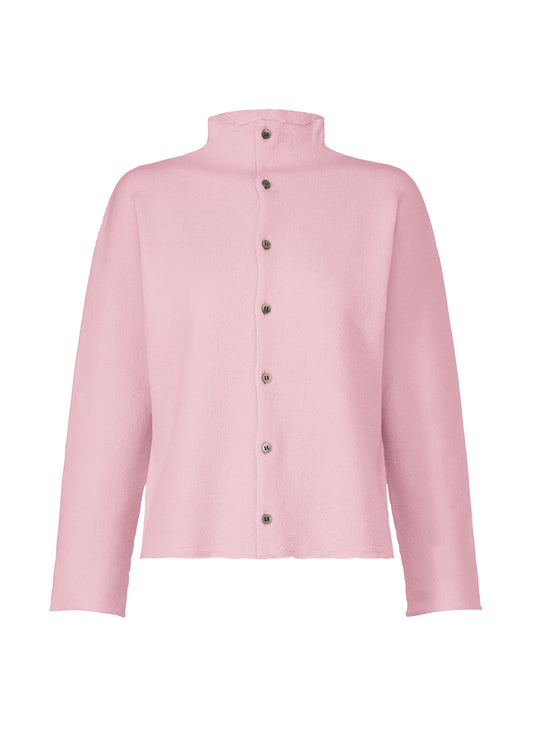 A product shot of the HAAT WOOL SEAMLESS cardigan in pale pink (21).