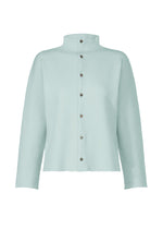 A product shot of the HAAT WOOL SEAMLESS cardigan in pale blue (71).