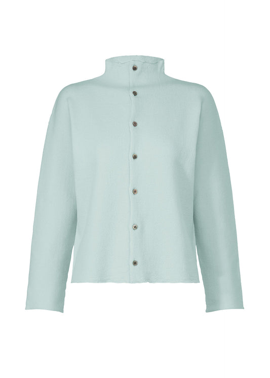 A product shot of the HAAT WOOL SEAMLESS cardigan in pale blue (71).