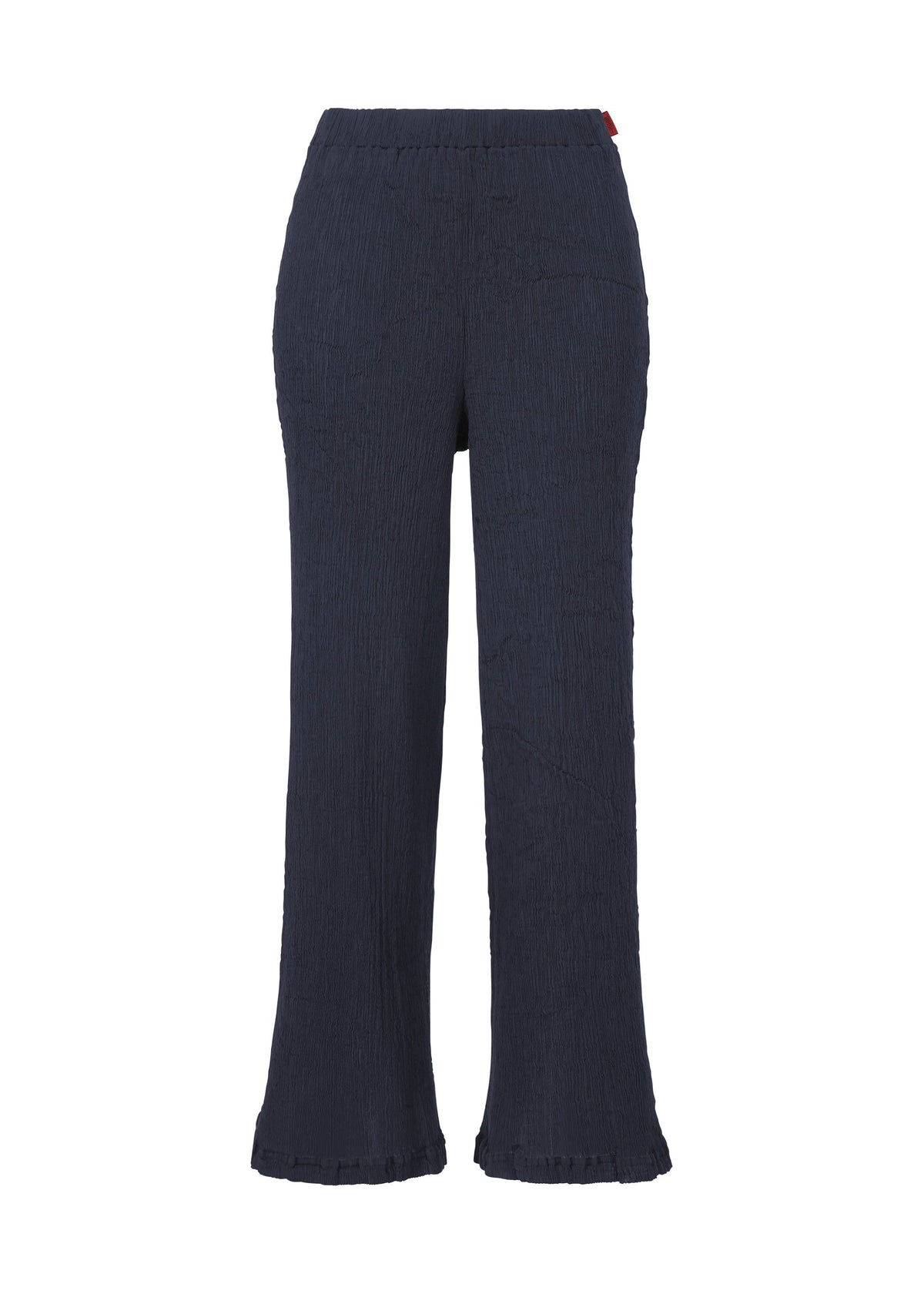 A product shot of the HAAT  KYO CHIJIMI BASIC trousers in navy (75)