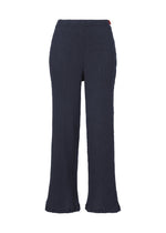 A product shot of the HAAT  KYO CHIJIMI BASIC trousers in navy (75)