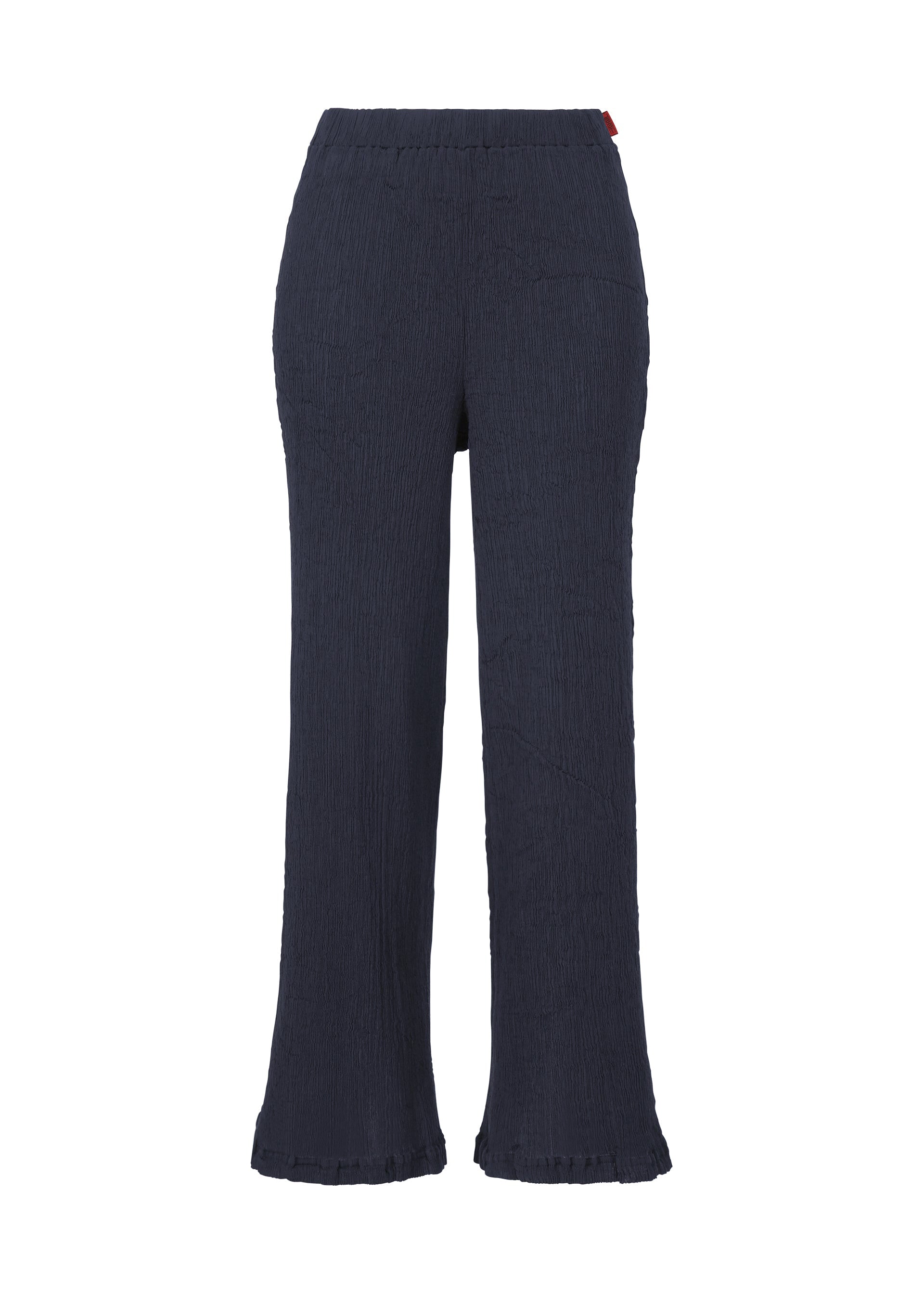 A product shot of the HAAT  KYO CHIJIMI BASIC trousers in navy (75)