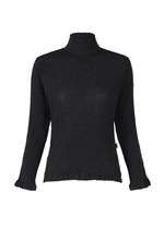 A product shot of the HAAT  KYO CHIJIMI BASIC top in black (15)