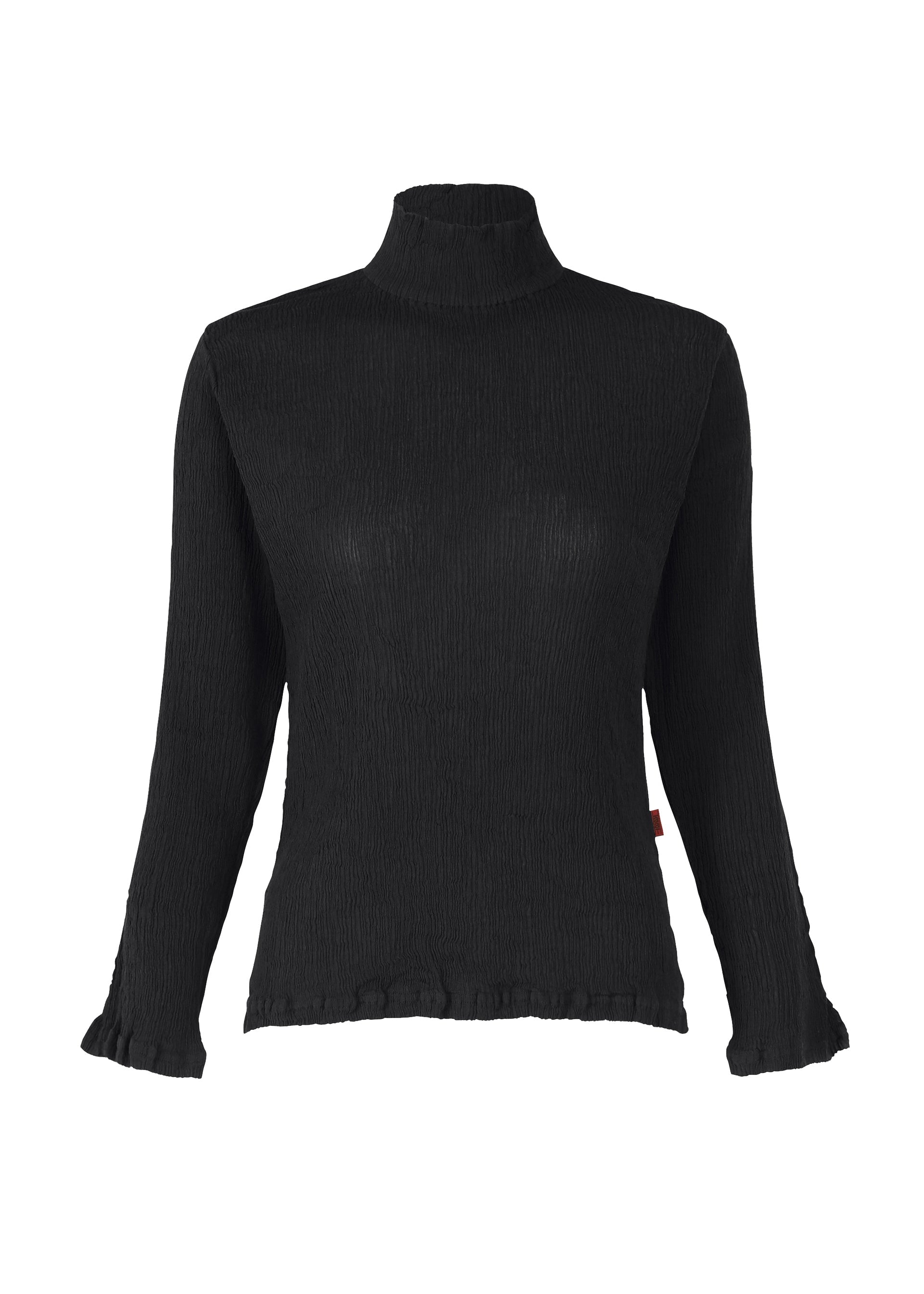 A product shot of the HAAT  KYO CHIJIMI BASIC top in black (15)