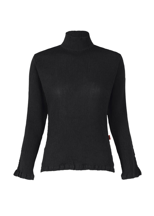A product shot of the HAAT  KYO CHIJIMI BASIC top in black (15)