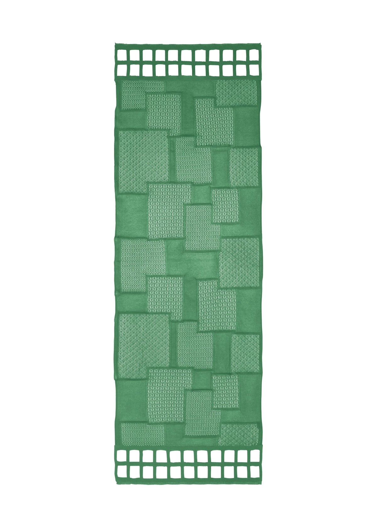 A product shot of the HAAT SHEER MOSAIC stole in green (62).