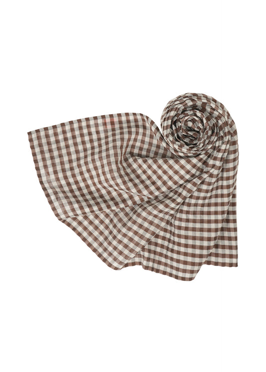 A product shot of the HAAT 2 SIDE PINTUCKING stole in brown (44).