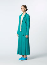 A model wears the HAAT KYO CHIJIMI EMB jacket.