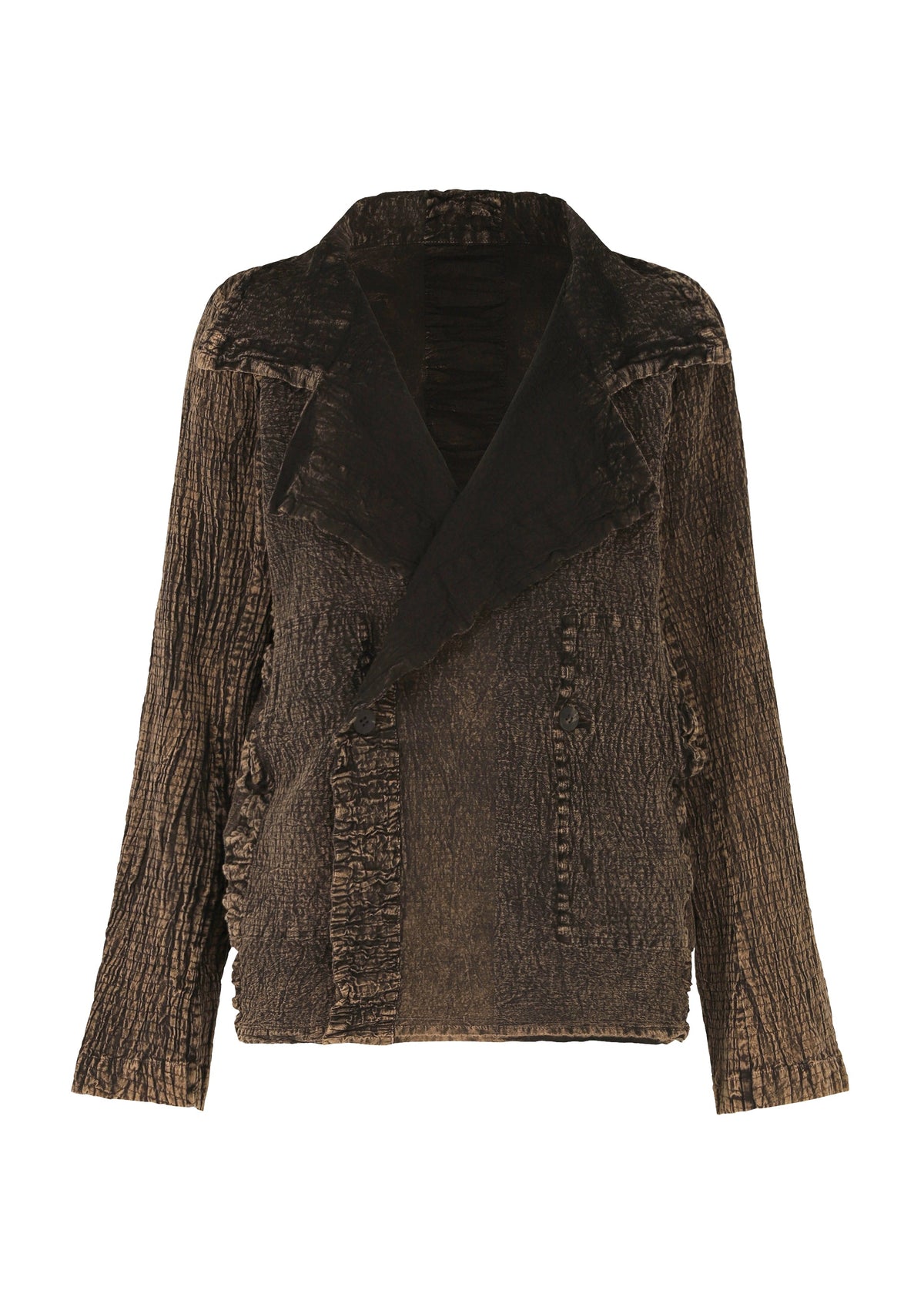 A product shot of the HAAT TENMOKU COTTON jacket in brown (44).