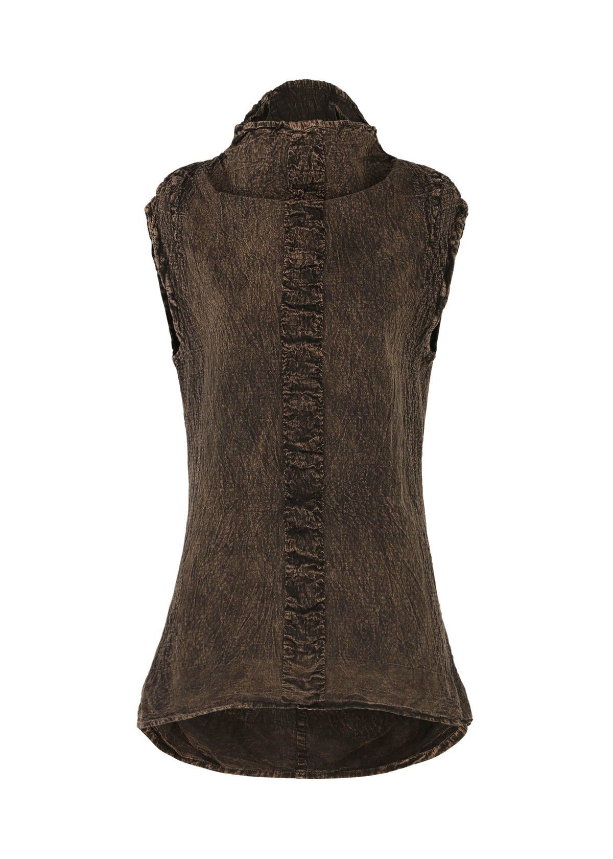 A product shot of the HAAT TENMOKU COTTON vest in brown (44).