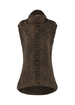 A product shot of the HAAT TENMOKU COTTON vest in brown (44).