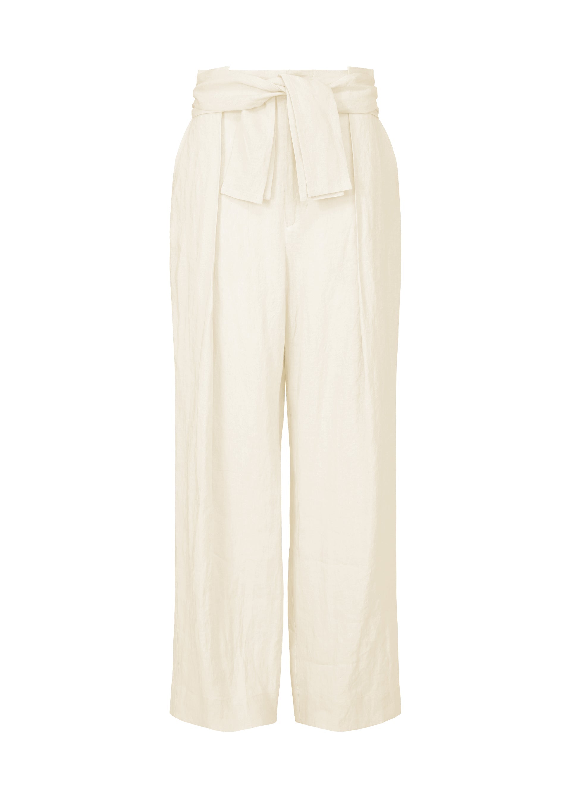 A product shot of the HAAT JIKI trousers in white (01).