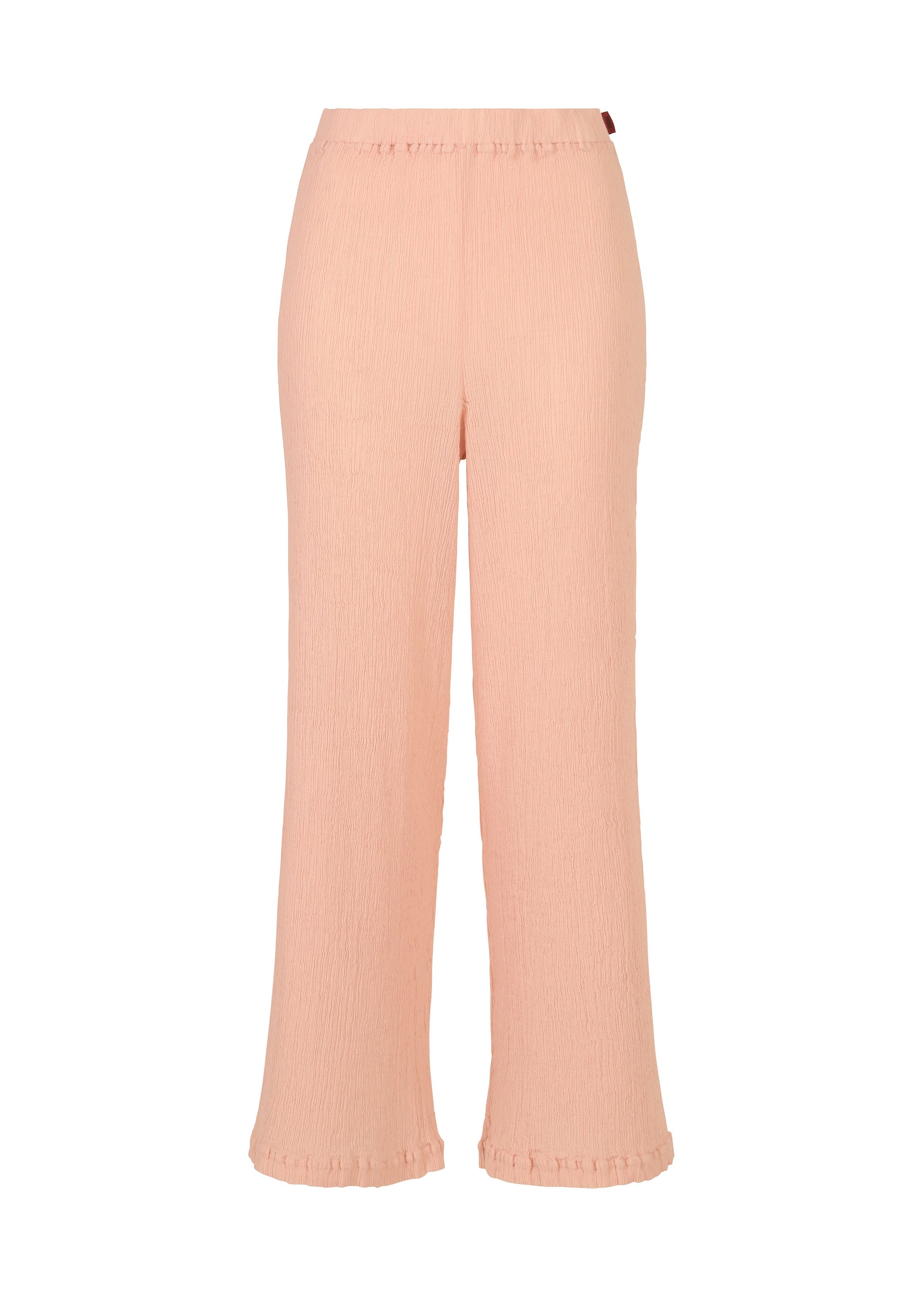 A product shot of the HAAT KYO CHIJIMI FEBRUARY trousers in pale pink (21).