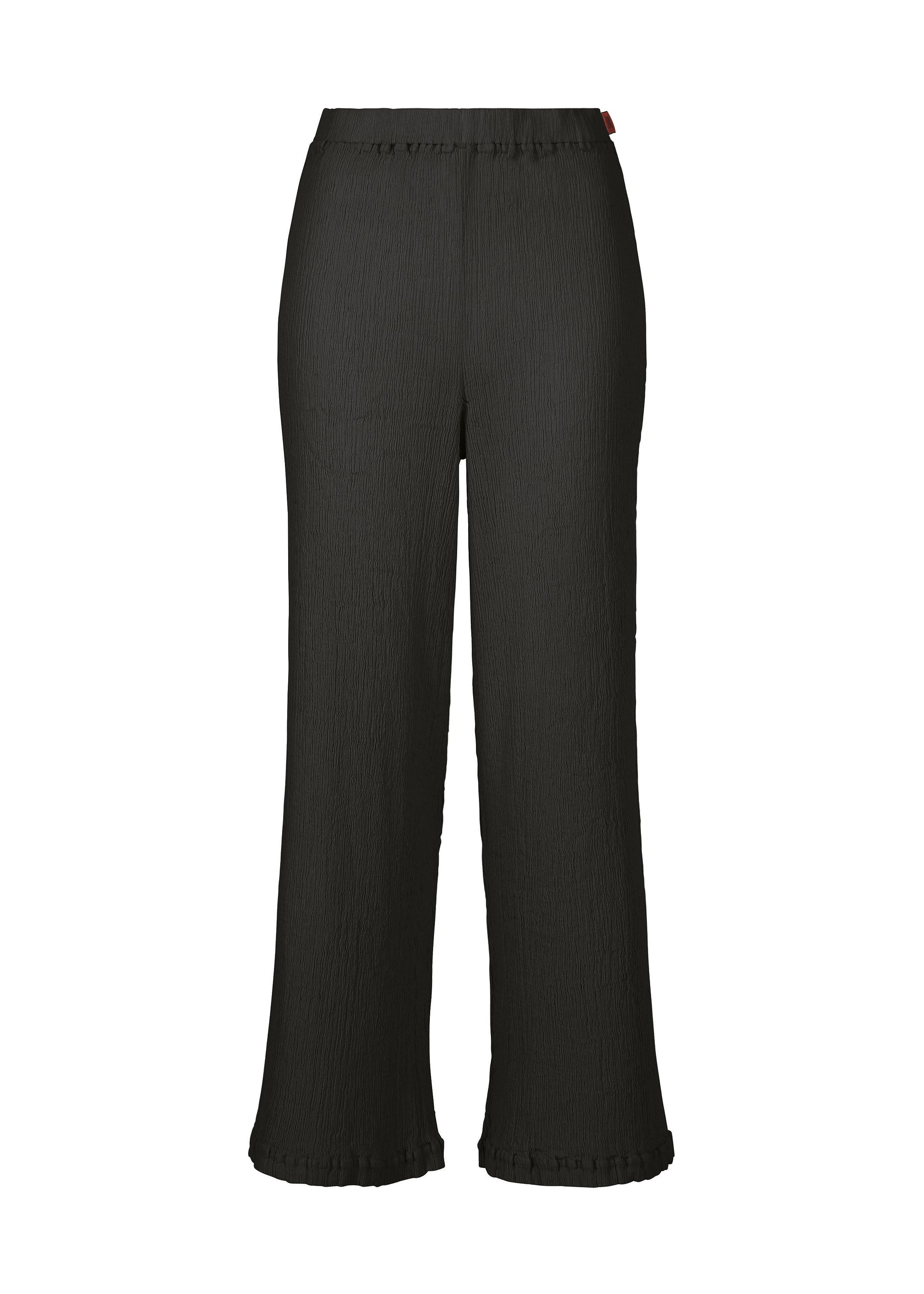 A product shot of the HAAT KYO CHIJIMI FEBRUARY trousers in dark brown (45).