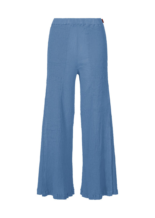 A product shot of the HAAT KYO CHIJIMI MAY trousers in blue (72).