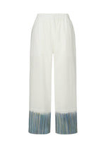 A product shot of the HaaT SAZANAMI trousers in blue.