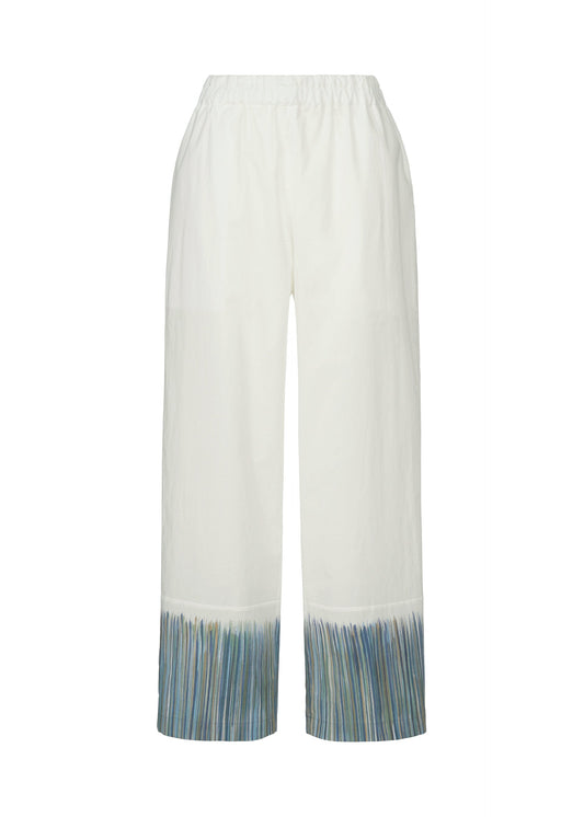 A product shot of the HaaT SAZANAMI trousers in blue.
