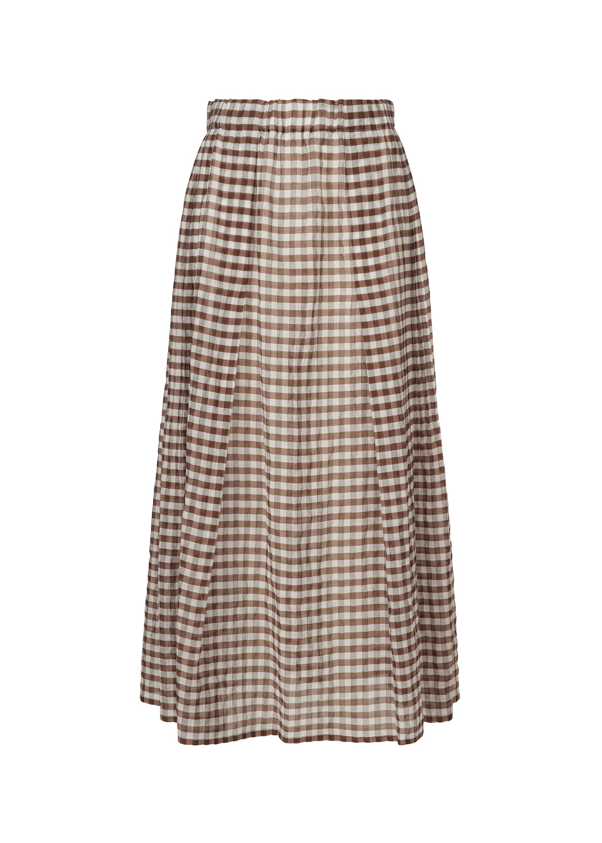 A product shot of the HAAT 2 SIDE PINTUCKING skirt in brown (44).