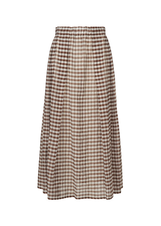 A product shot of the HAAT 2 SIDE PINTUCKING skirt in brown (44).