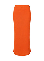 A product shot of the HAAT KYO CHIJIMI MAY skirt in orange (32).