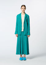 A model wears the HAAT KYO CHIJIMI EMB skirt.