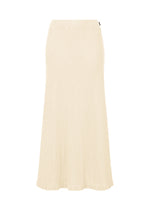 A product shot of the HAAT KYO CHIJIMI EMB skirt in off white (02).