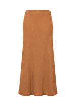 A product shot of the HAAT KYO CHIJIMI EMB skirt in camel (42).
