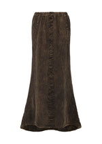 A product shot of the HAAT TENMOKU COTTON skirt in brown (44).