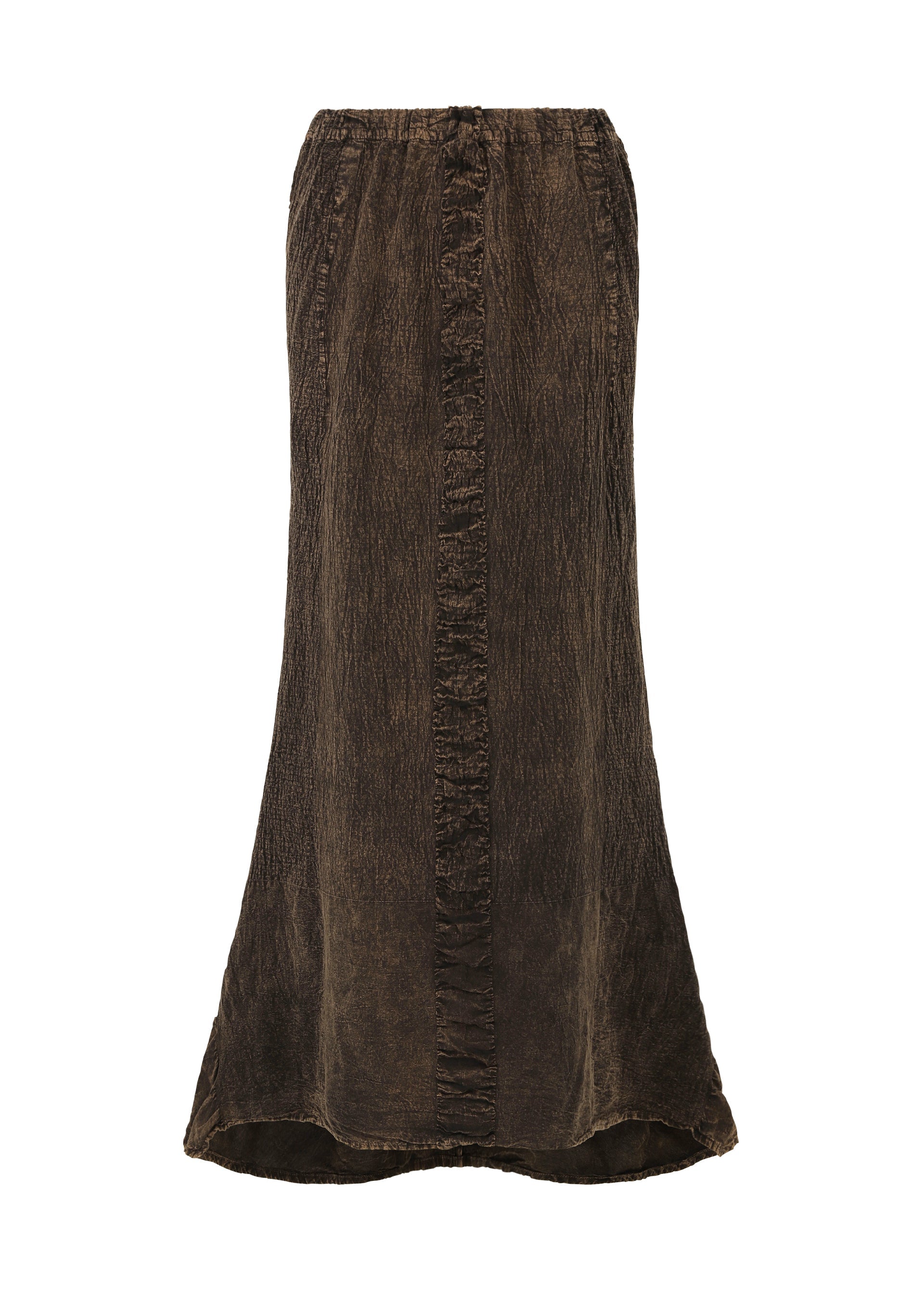 A product shot of the HAAT TENMOKU COTTON skirt in brown (44).