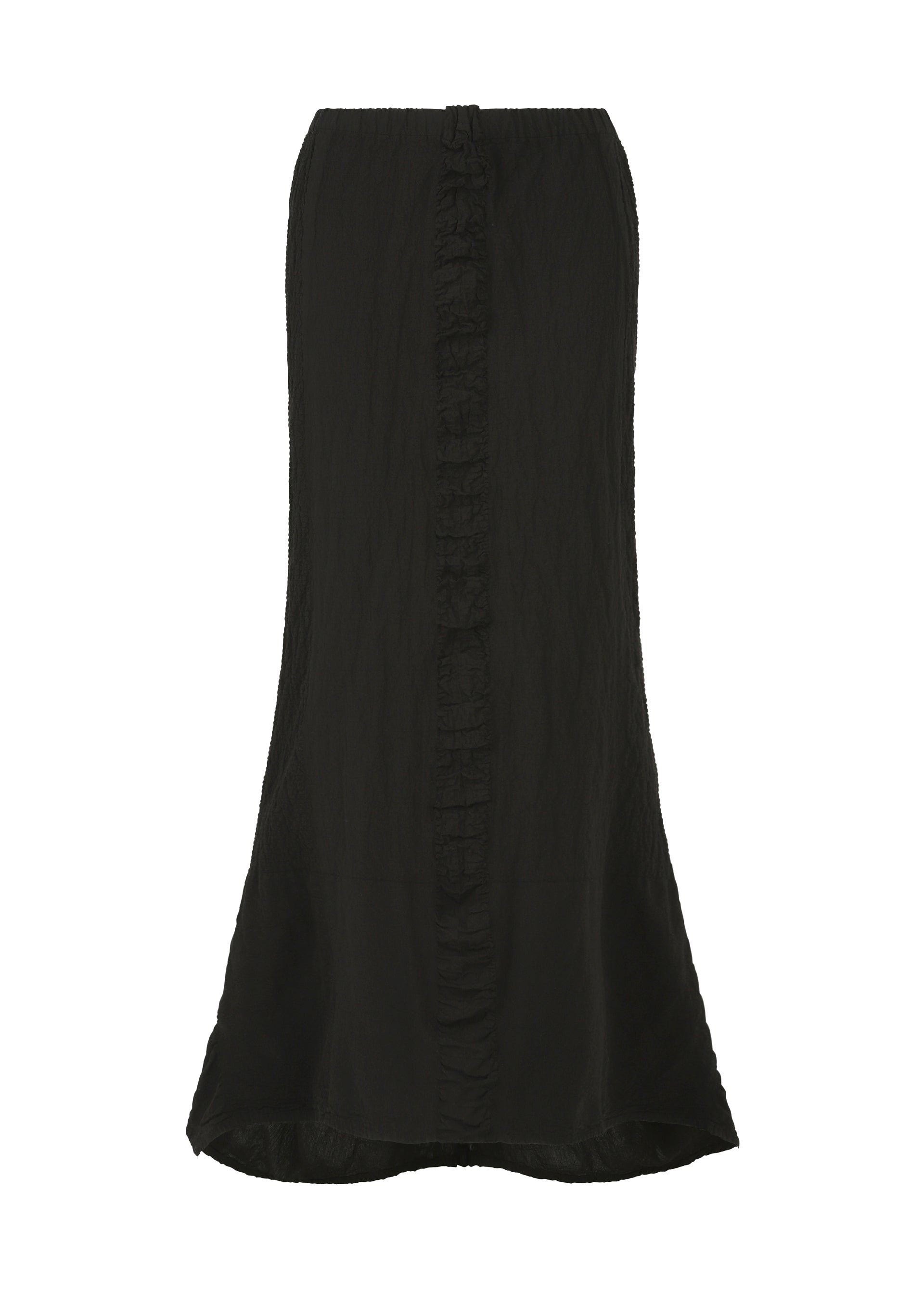 A product shot of the HAAT TENMOKU COTTON skirt in black (15).