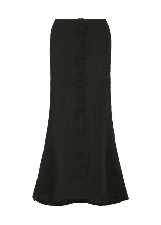 A product shot of the HAAT TENMOKU COTTON skirt in black (15).