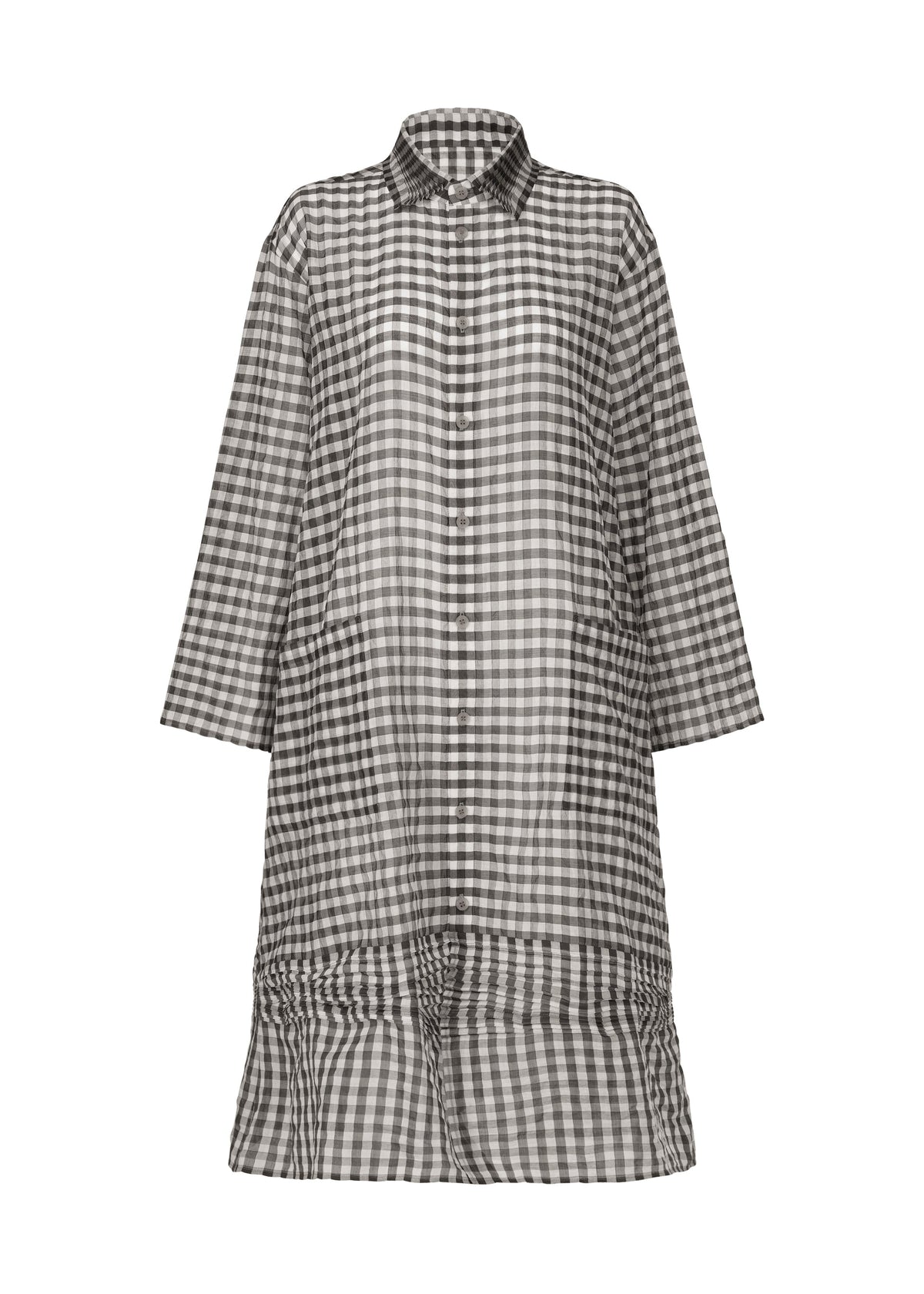 A product shot of the HAAT 2 SIDE PINTUCKING dress in black (15).