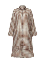 A product shot of the HAAT 2 SIDE PINTUCKING dress in brown (44).